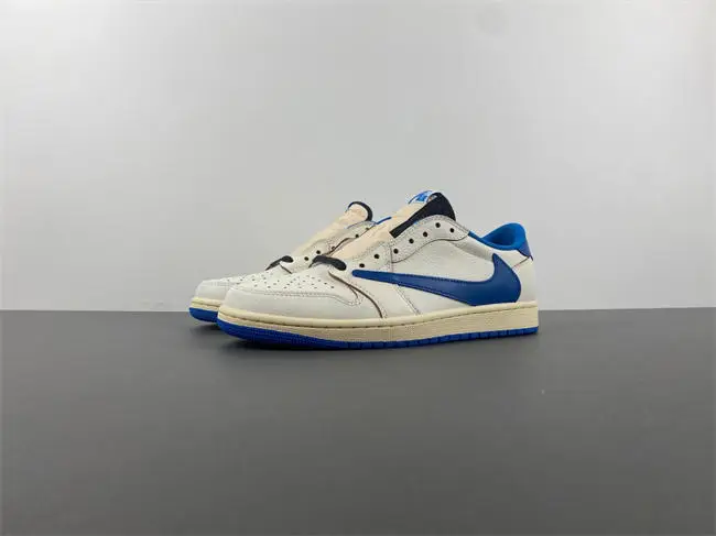 Jordan 1 Retro Low OG SP Fragment x Travis Scott Sail Military Blue  ACDD46