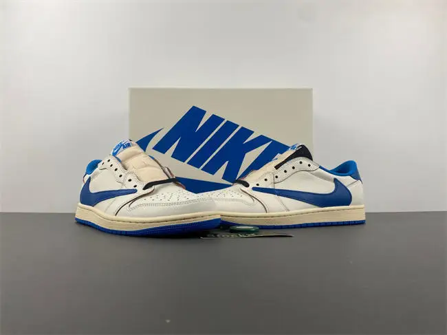 Jordan 1 Retro Low OG SP Fragment x Travis Scott Sail Military Blue 