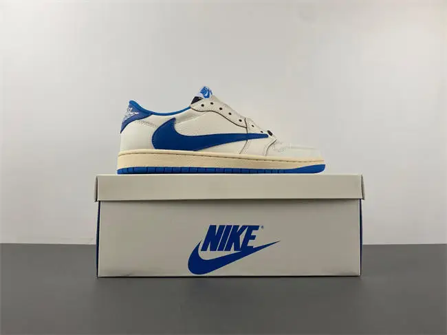 Jordan 1 Retro Low OG SP Fragment x Travis Scott Sail Military Blue 