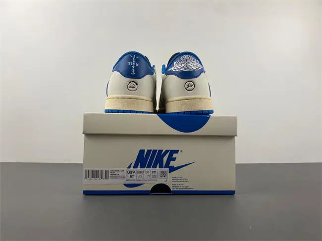 Jordan 1 Retro Low OG SP Fragment x Travis Scott Sail Military Blue 