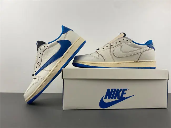 Jordan 1 Retro Low OG SP Fragment x Travis Scott Sail Military Blue 