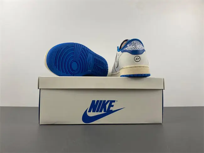 Jordan 1 Retro Low OG SP Fragment x Travis Scott Sail Military Blue 