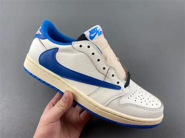 Jordan 1 Retro Low OG SP Fragment x Travis Scott Sail Military Blue 