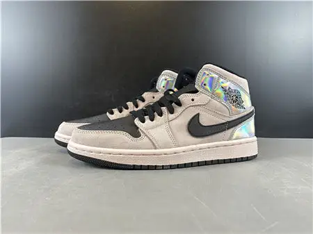 Jordan1 Mid Dirty Powder Iridescent 