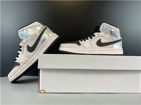 Jordan1 Mid Dirty Powder Iridescent 
