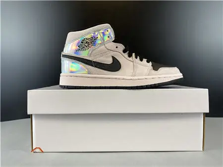 Jordan1 Mid Dirty Powder Iridescent 