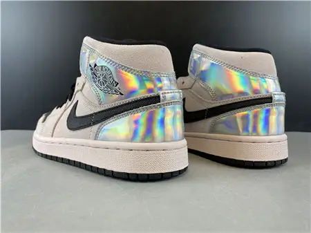 Jordan1 Mid Dirty Powder Iridescent 