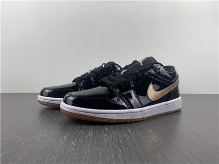 Jordan1 Retro Black Gold Patent 