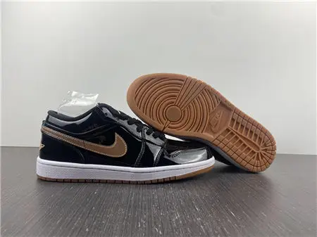 Jordan1 Retro Black Gold Patent 