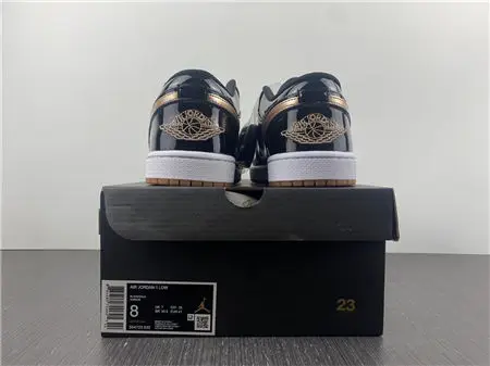 Jordan1 Retro Black Gold Patent 