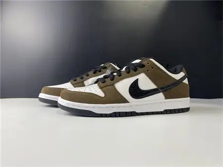 Nike SB Dunk Low White Black Trail End Brown 