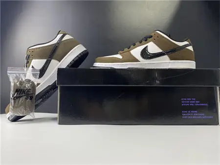 Nike SB Dunk Low White Black Trail End Brown 
