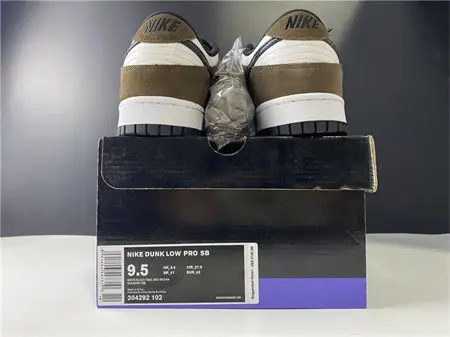 Nike SB Dunk Low White Black Trail End Brown 